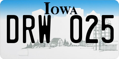 IA license plate DRW025