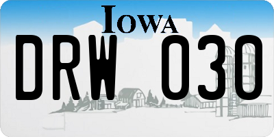 IA license plate DRW030