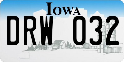 IA license plate DRW032