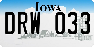 IA license plate DRW033