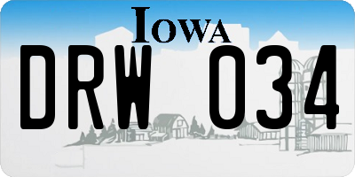 IA license plate DRW034