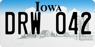 IA license plate DRW042