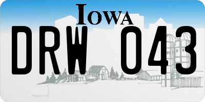IA license plate DRW043