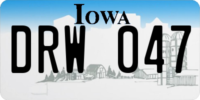IA license plate DRW047