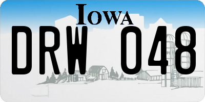 IA license plate DRW048