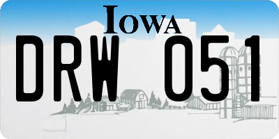 IA license plate DRW051