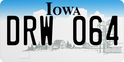 IA license plate DRW064