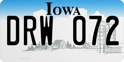 IA license plate DRW072