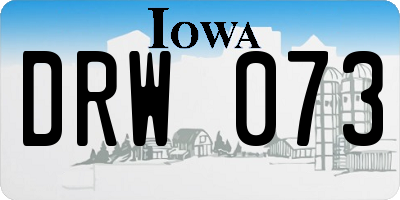 IA license plate DRW073