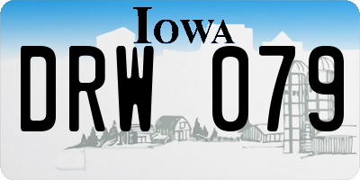 IA license plate DRW079