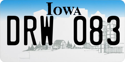 IA license plate DRW083