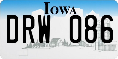 IA license plate DRW086