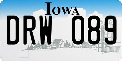 IA license plate DRW089