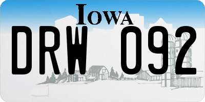 IA license plate DRW092