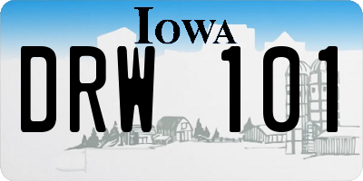 IA license plate DRW101