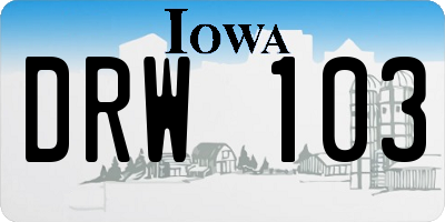 IA license plate DRW103