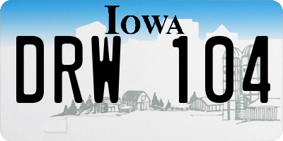 IA license plate DRW104