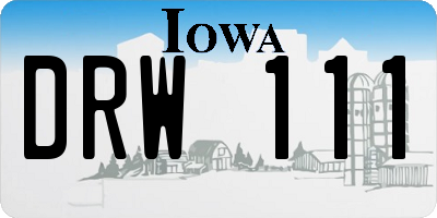 IA license plate DRW111