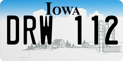 IA license plate DRW112