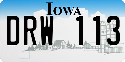 IA license plate DRW113