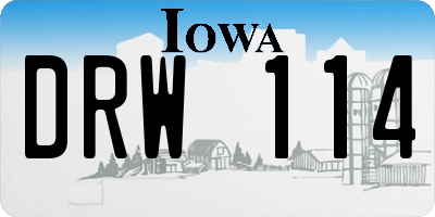 IA license plate DRW114