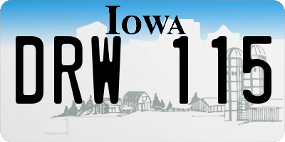 IA license plate DRW115