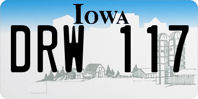 IA license plate DRW117