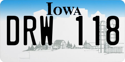 IA license plate DRW118