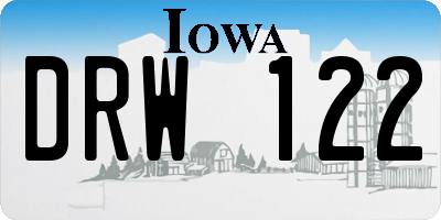 IA license plate DRW122