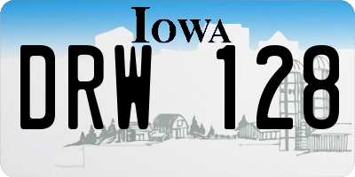 IA license plate DRW128