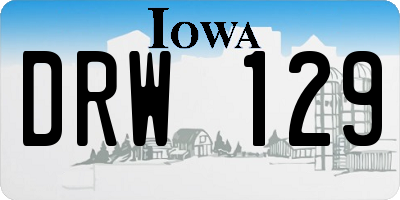 IA license plate DRW129