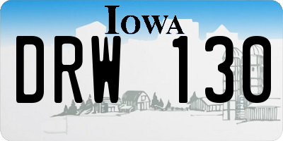 IA license plate DRW130