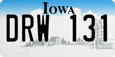 IA license plate DRW131