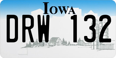 IA license plate DRW132