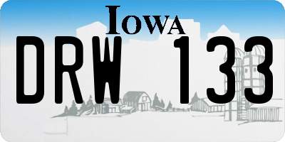 IA license plate DRW133