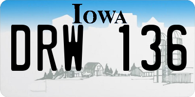 IA license plate DRW136