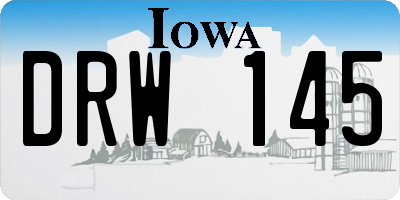 IA license plate DRW145