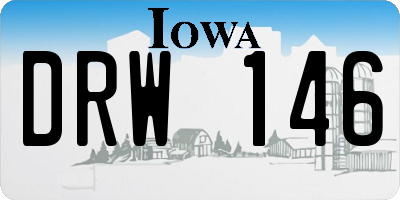 IA license plate DRW146