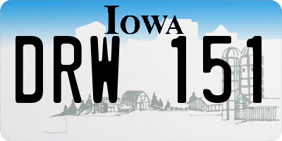 IA license plate DRW151