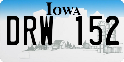 IA license plate DRW152