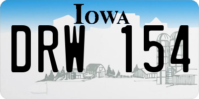 IA license plate DRW154