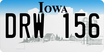 IA license plate DRW156