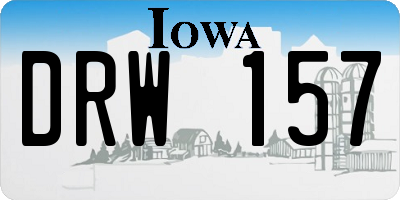IA license plate DRW157