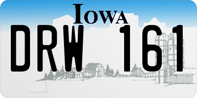 IA license plate DRW161