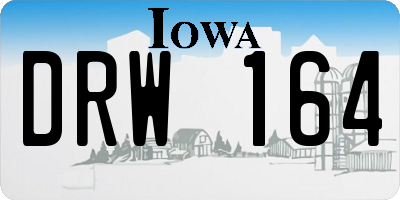 IA license plate DRW164