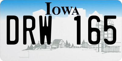 IA license plate DRW165