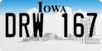 IA license plate DRW167