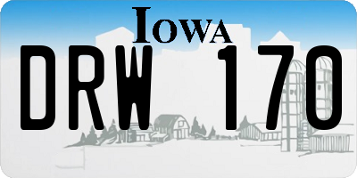 IA license plate DRW170