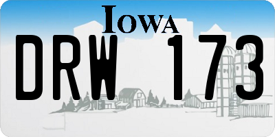 IA license plate DRW173
