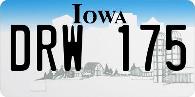 IA license plate DRW175